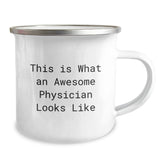 Funny Physician Gifts from Friends, Unique Camping Mug for Graduation Quotes 'This Is What An Awesome Physician Looks Like' - Image 2